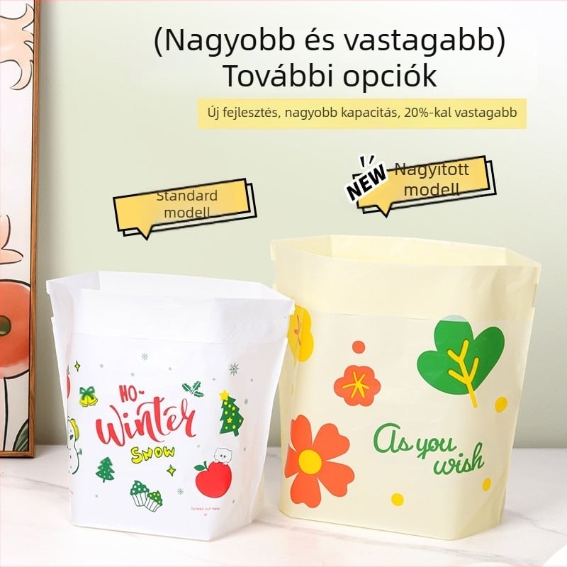 Önálló állású autós szemeteszsák ragasztóval, vastagított, nagy méretű konyhai szemeteszsák