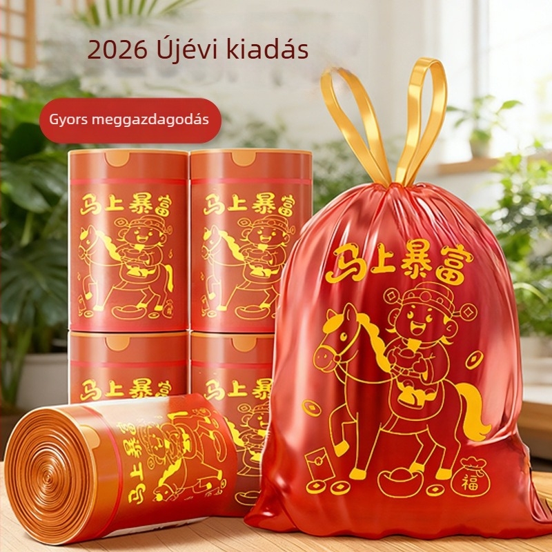Húzózsinóros, vastagított szemeteszsákok háztartási használatra, konyha és kollégium számára