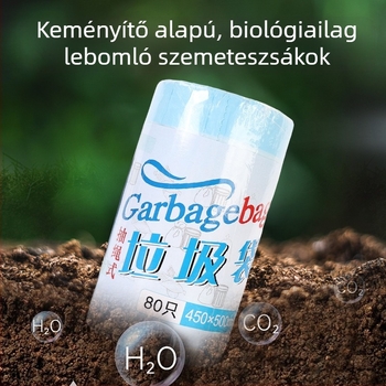 Nagy húzózsinóros lebomló szemeteszsák – egy tekercs, otthonra, irodába és iskolába.