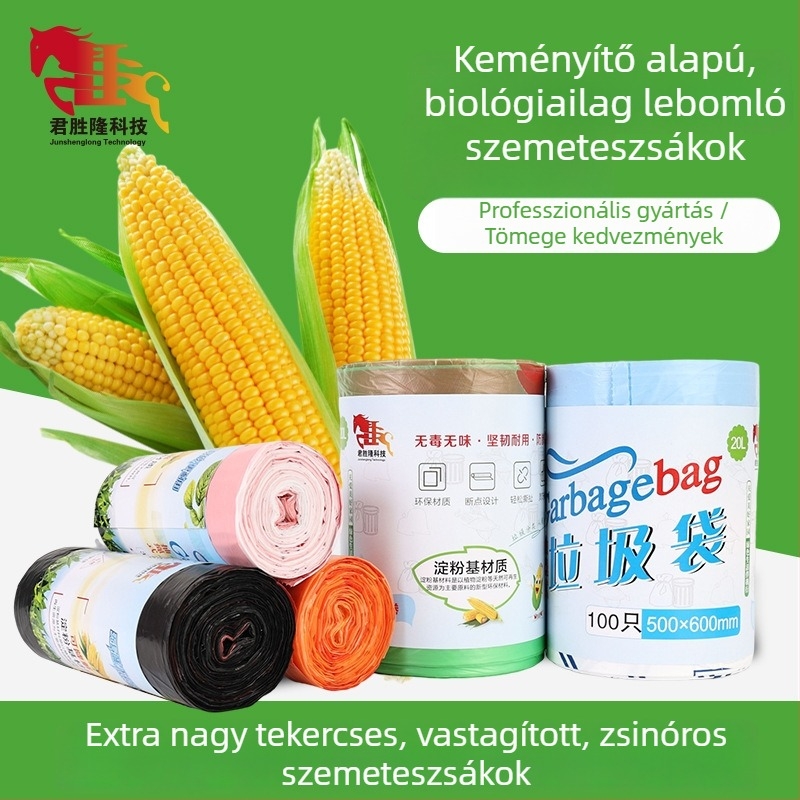 Nagy húzózsinóros lebomló szemeteszsák – egy tekercs, otthonra, irodába és iskolába.
