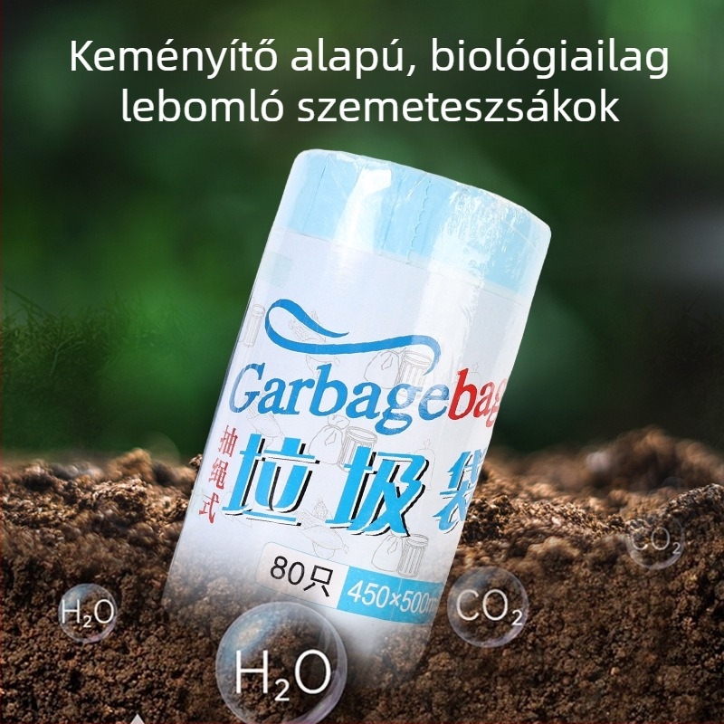 Nagy húzózsinóros lebomló szemeteszsák – egy tekercs, otthonra, irodába és iskolába.