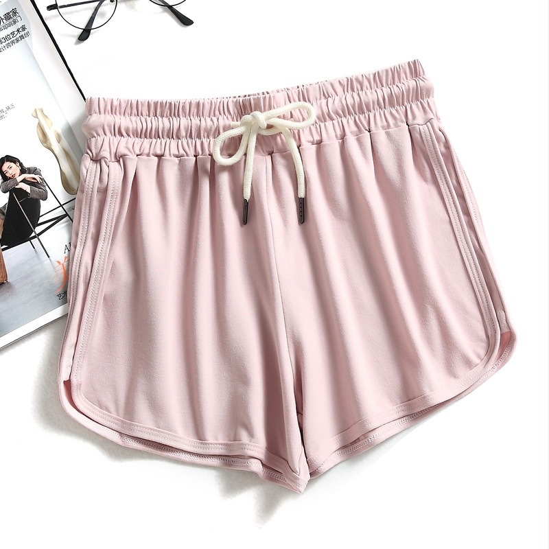 Női nyári sport rövidnadrág, laza fazon, koreai stílusú strandnadrág, Milk Silk anyag