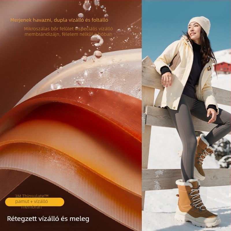 Harbin Mohe férfi hócsizmák, vízálló, -40°C-ig, csúszásmentes, vastag bélésű, melegen tartó, kültéri használatra Északkelet-Kínában