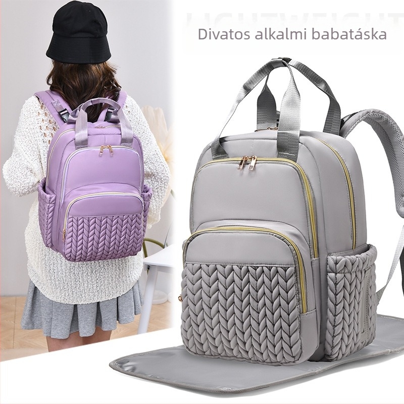 Nagy kapacitású anyuka hátizsák kirándulásokhoz, külön tejtartóval és pelenkázó alátéttel, sokoldalú anya-baba táska