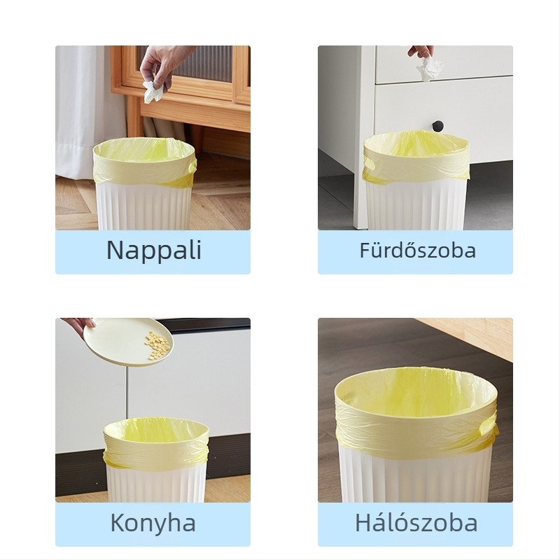 Mellény-stílusú szemeteszsákok, vastagítottak és tartósak, egyszer használatosak a háztartási konyhához