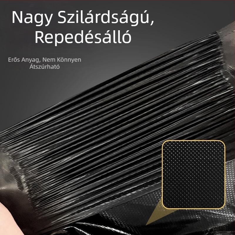 Vastagított fekete szemeteszsákok kézi hordozóval, nagy méretű, háztartási, kollégiumi és konyhai használatra