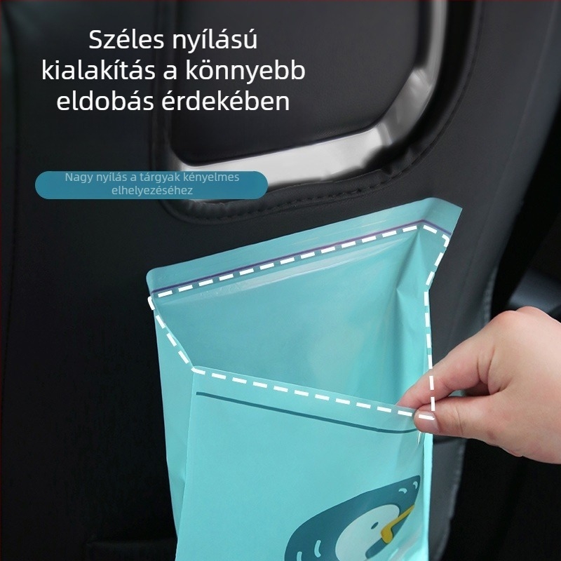 Rajzfilmszerű egyszer használatos autós szemeteszsák, vastagabb ragasztó típusú tároló táska irodának és az autónak