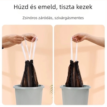 Pasture húzózsinóros szemeteszsákok, szakadásállóak, vastagítottak, háztartási műanyag zsákok, nagy méretű, egyszer használatos