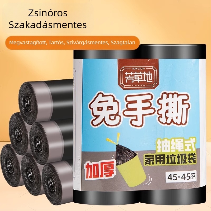 Pasture húzózsinóros szemeteszsákok, szakadásállóak, vastagítottak, háztartási műanyag zsákok, nagy méretű, egyszer használatos