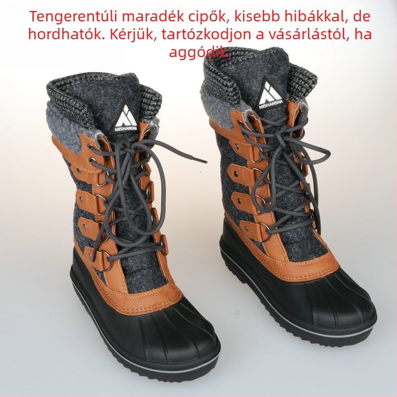Téli hócipő csúszásmentes, sík talppal, plüss bélésű meleg hideg esős napokra és síüdülőkre