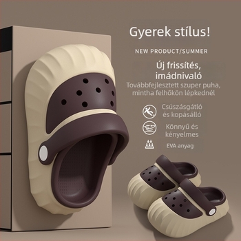 EVA gyerekeknek lyukas szandál – nyár, csúszásmentes beltéri és strandidő, zárt orr, puha talp, DIY készlet