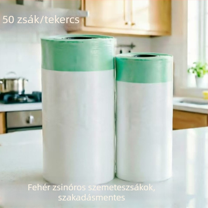 Hurogzáras szemeteszsákok, nagy méretűek és vastagítottak, egyszer használatos műanyag zacskók otthonra, irodára és a konyhára – 100 tekercs