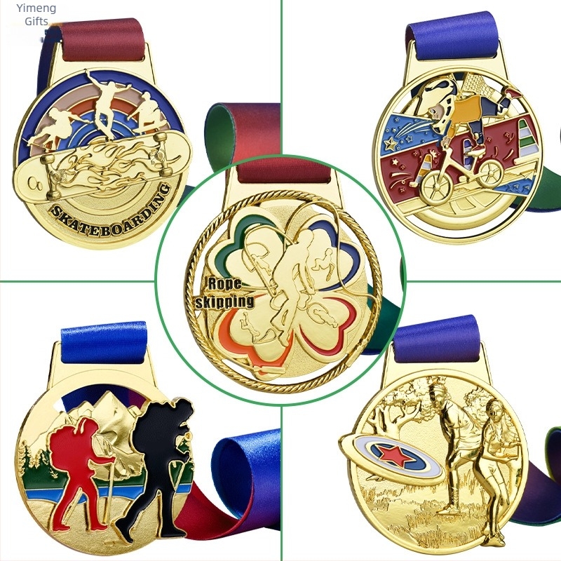 Cinkötvözet érem, kültéri sportok sorozathoz, testre szabható logóval, 65×4 mm méret, díj csapatoknak és rendezvényeknek