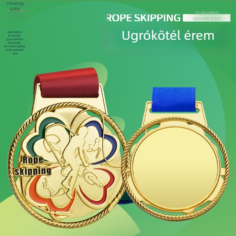 Cinkötvözet érem, kültéri sportok sorozathoz, testre szabható logóval, 65×4 mm méret, díj csapatoknak és rendezvényeknek