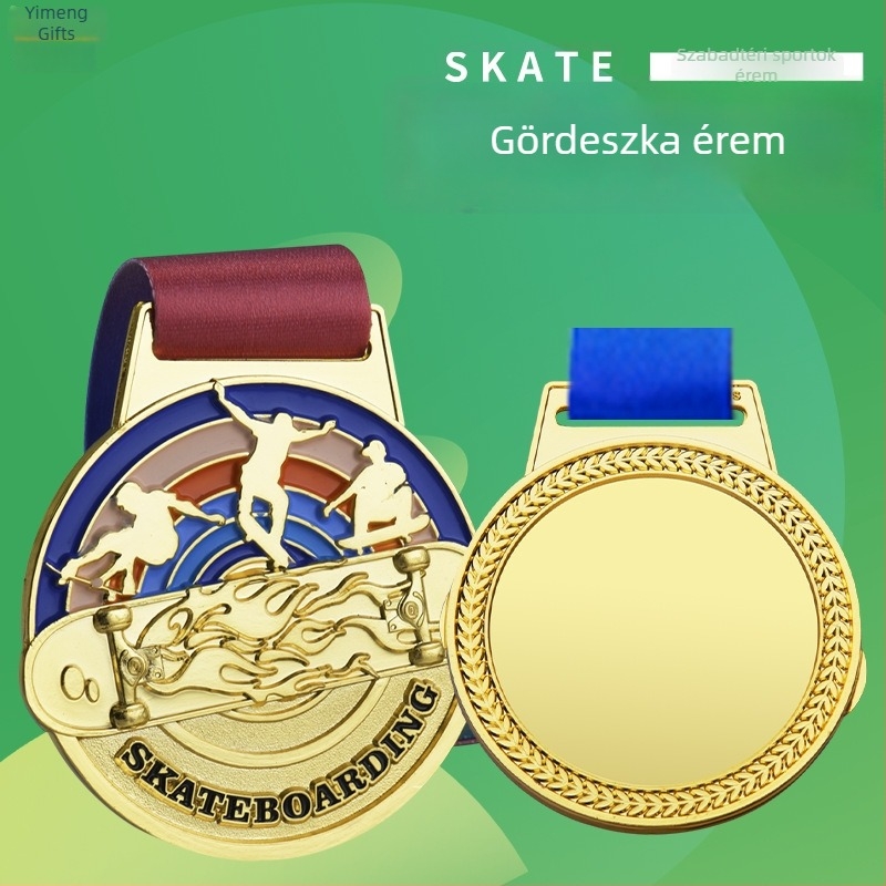 Cinkötvözet érem, kültéri sportok sorozathoz, testre szabható logóval, 65×4 mm méret, díj csapatoknak és rendezvényeknek