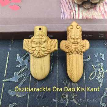 Őszibarackfa medál Zhong Kui faragott karddal, klasszikus stílusú, hossz 5 cm vagy 6 cm