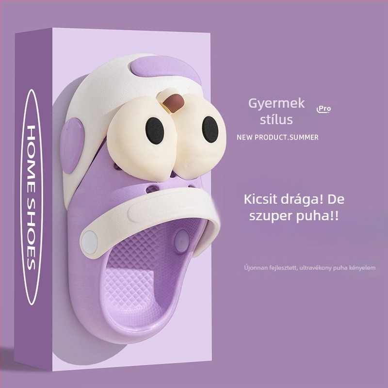 Gyerekeknek EVA habból készült papucs cartoon mintával, lélegző, csúszásmentes, kényelmes belső és külső használatra nyáron