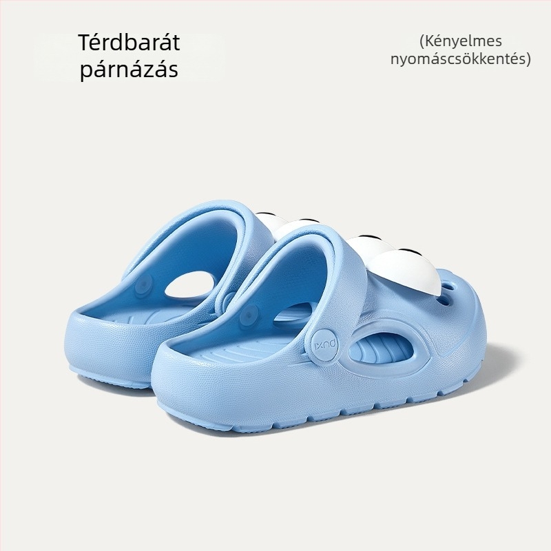 Puxi gyerekeknek készült clogs nagy szemek dizájn — nyár, csúszásmentes, puha talp, zárt orr, kültéri strandcipők lányoknak és fiúknak
