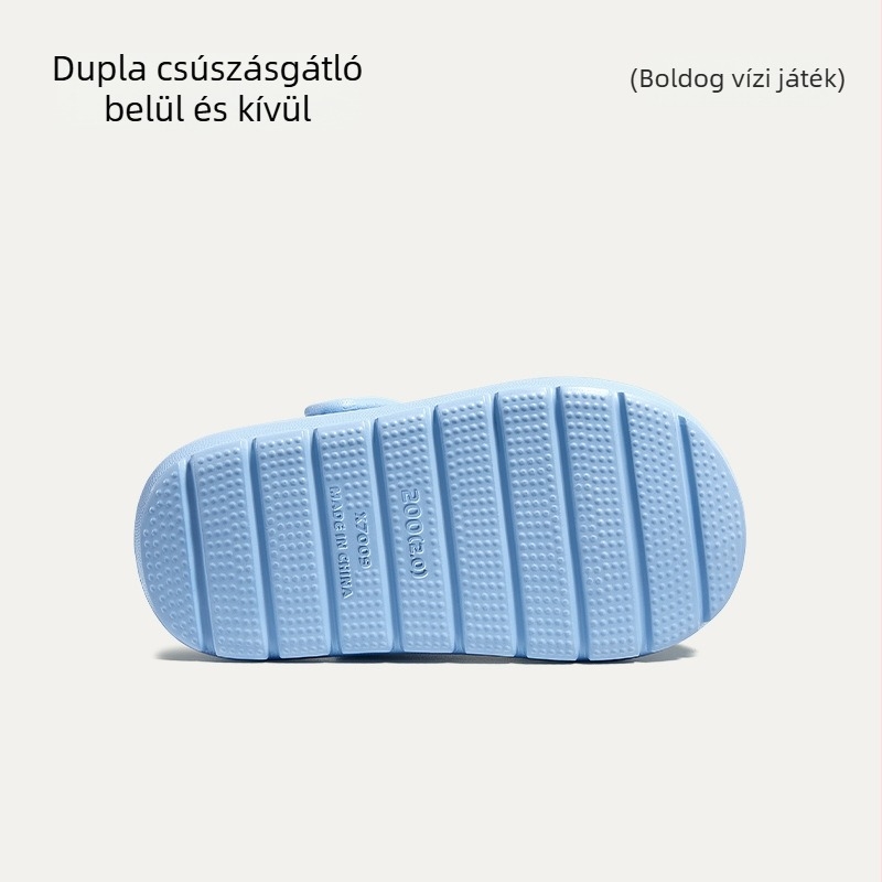 Puxi gyerekeknek készült clogs nagy szemek dizájn — nyár, csúszásmentes, puha talp, zárt orr, kültéri strandcipők lányoknak és fiúknak
