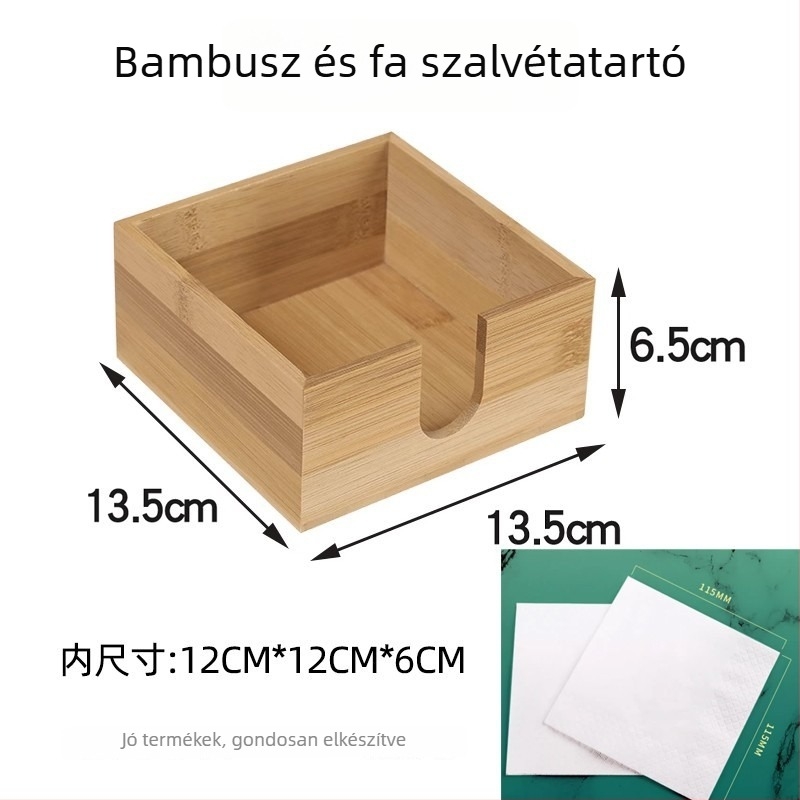 Japán stílusú bambusz- és faanyagú szalvétatartó éttermi asztalhoz, nyitott kihúzható kialakítással