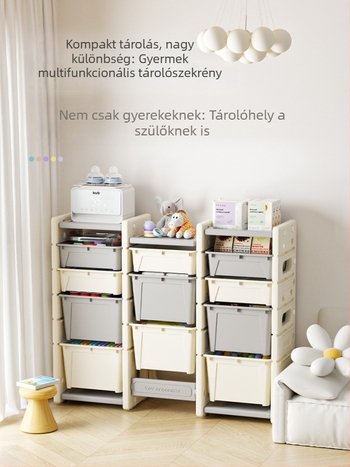 Többszintes játék-tároló polc és babát etetőasztal szervező – nem szőtt anyagból készült tároló szekrény a nappaliba