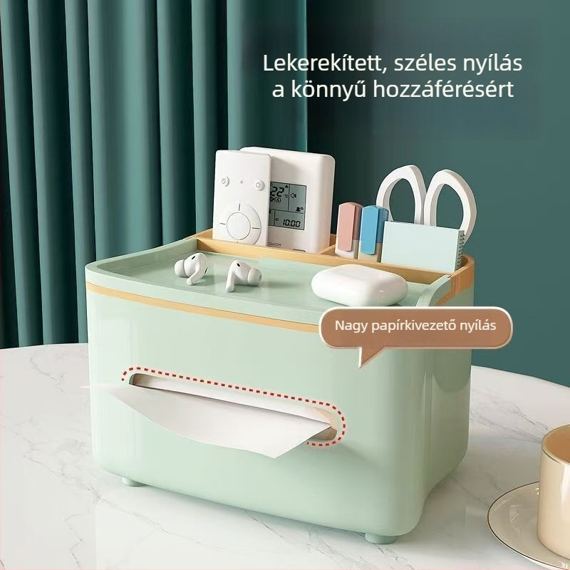 Nappalira szánt könnyű luxus zsebkendő doboz, asztali tároló a távirányítók és zsebkendők számára, kávéasztalhoz