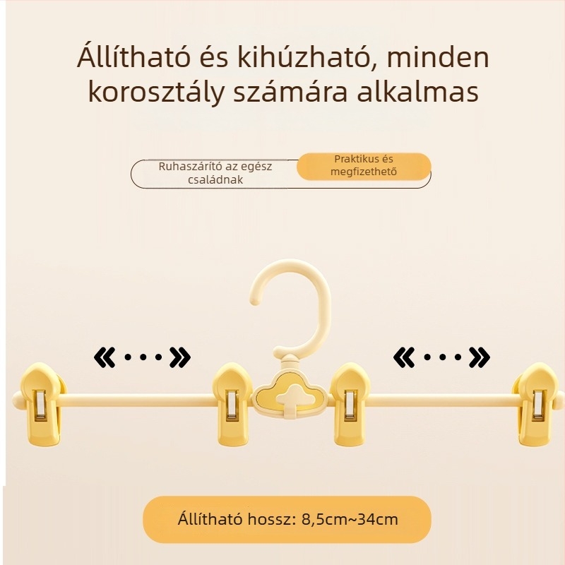 Felhő alakú nadrágakasztó kapcsokkal, megvastagított csúszásmentes felülettel, multifunkcionális gardrób tároló