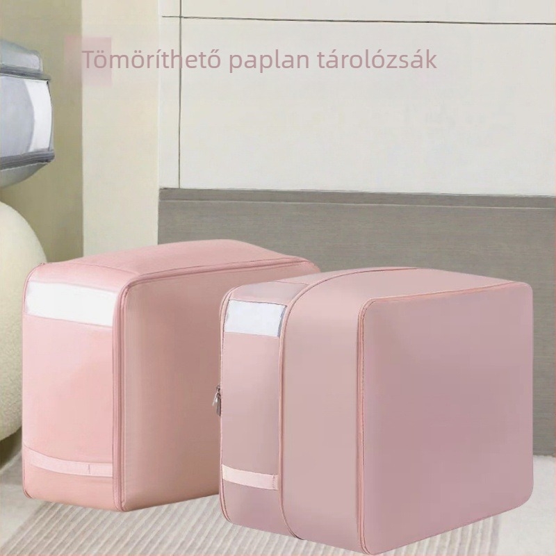 Tömörített paplan tároló tasak vastag twill anyagból, nagy kapacitású ruházat rendező