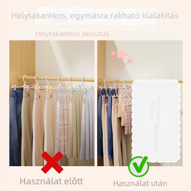 Gyermekeknek készült csúszásmentes ruhatartó vállfa nadrágklipszel, állítható teleszkópos, varrat nélküli, otthoni használatra