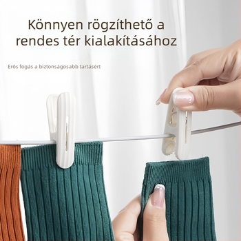 Nyom nélküli ruhaszárító klipek, szélálló rögzítés a zoknik, törölközők és ágyneműk szárításához, műanyag
