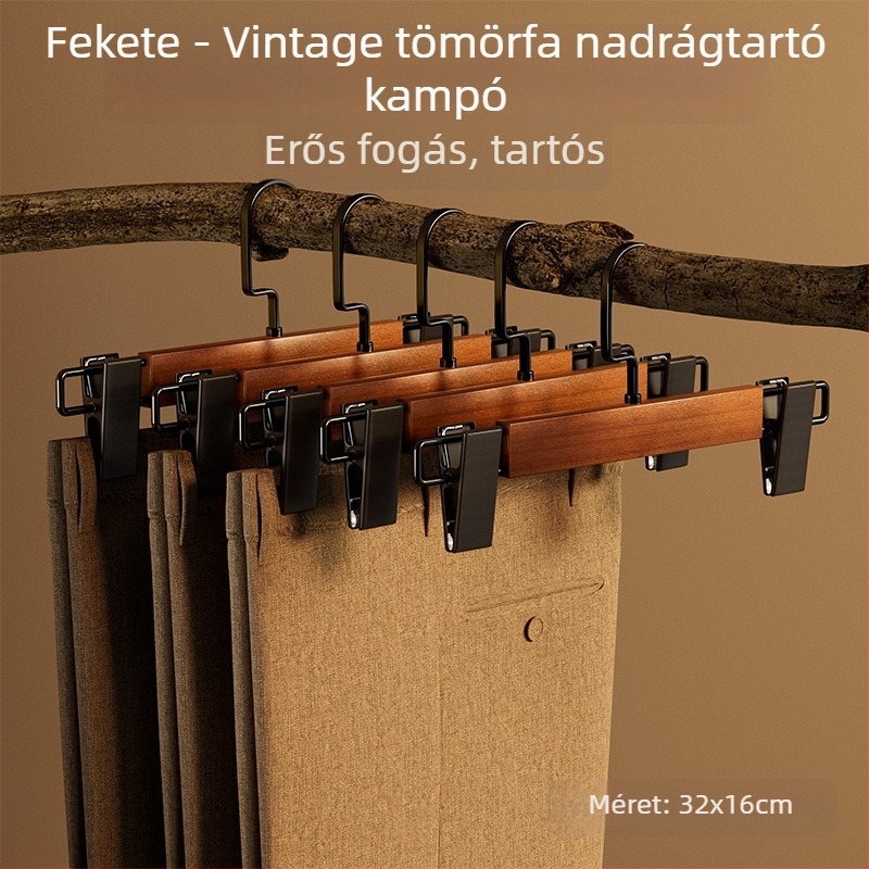 Tömörfa nadrágszár-klipszek otthoni használatra, nyom nélkül, gardrób rendező nadrágokhoz и JK szoknyákhoz