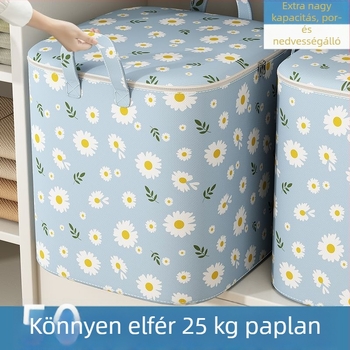 Nagy kapacitású tároló táska paplanok és ruhák számára, nedvesség- és penészálló, kocka alakú tároló