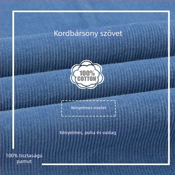 Corduroy munkaruha-stílusú férfiing, 100% pamut, mindennapi viselet, vintage egyszínű gallérral