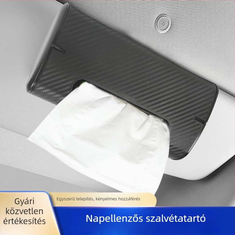 Autó napellenzőhöz tartozó szalvétatartó doboz – kreatív belső kiegészítő