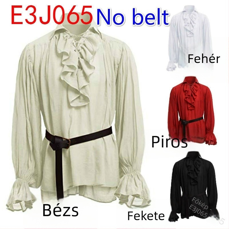 Retro férfiing galléros, plisírozott ujjú, modell C106