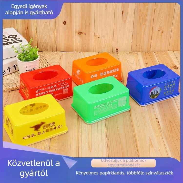 Műanyag zsebkendő tartó autóhoz logóval