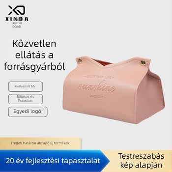 PU bőr szalvétatartó doboz, skandináv stílusú, autó és otthon használatra, minimalista nappali dekoráció