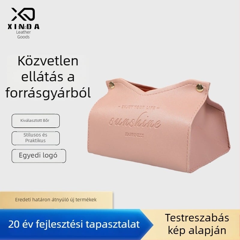 PU bőr szalvétatartó doboz, skandináv stílusú, autó és otthon használatra, minimalista nappali dekoráció
