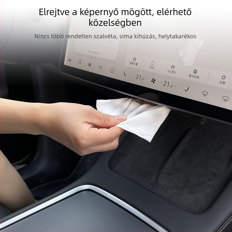 Rejtett, lógatható autós zsebkendő-tartó az új verziójú Model Y, YL és Model 3 számára