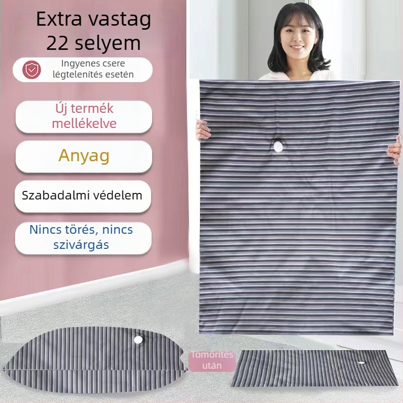 Vákuum-kompressziós tároló táska ruhák és paplanok számára – nedvességálló és rovarbiztos, textil kompressziós tasak utazáshoz és otthoni tároláshoz
