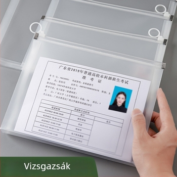 Átlátszó műanyag háromdimenziós dokumentumtáska, nagy kapacitású A4-es méretű iratokhoz, irodai dokumentumokhoz, nyugtákhoz és diákvizsgák anyagaihoz