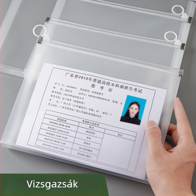Átlátszó műanyag háromdimenziós dokumentumtáska, nagy kapacitású A4-es méretű iratokhoz, irodai dokumentumokhoz, nyugtákhoz és diákvizsgák anyagaihoz