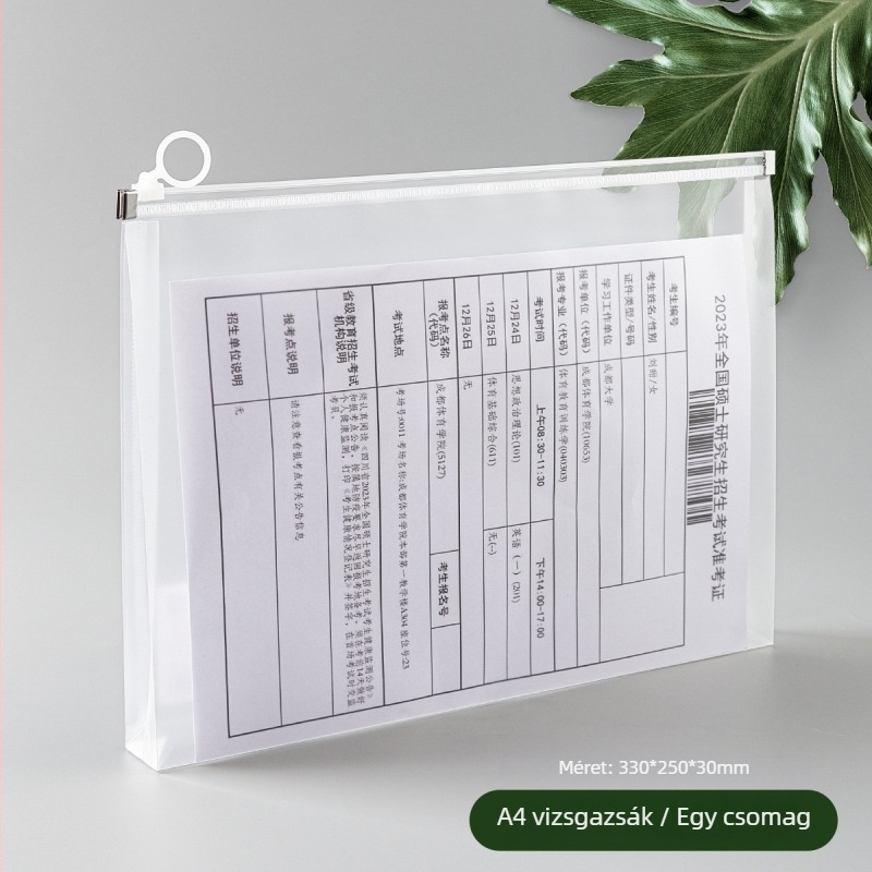 Átlátszó műanyag háromdimenziós dokumentumtáska, nagy kapacitású A4-es méretű iratokhoz, irodai dokumentumokhoz, nyugtákhoz és diákvizsgák anyagaihoz