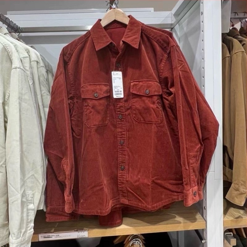 Vintage corduroy munkaruha ing-jacket hosszú ujjú, őszi-téli 2024, kód 460689