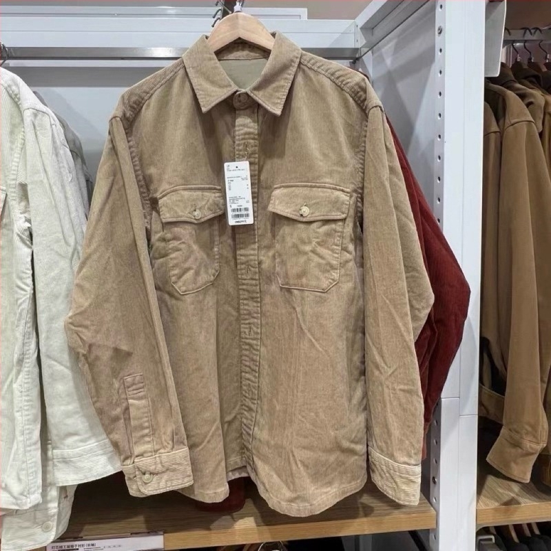 Vintage corduroy munkaruha ing-jacket hosszú ujjú, őszi-téli 2024, kód 460689