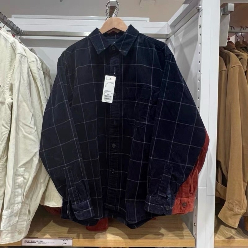 Vintage corduroy munkaruha ing-jacket hosszú ujjú, őszi-téli 2024, kód 460689