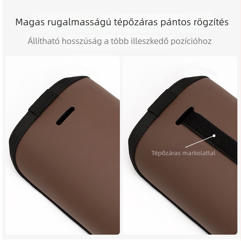 Bőr autós zsebkendő-tartó, akasztós kivitel, karfán és ülés hátulján