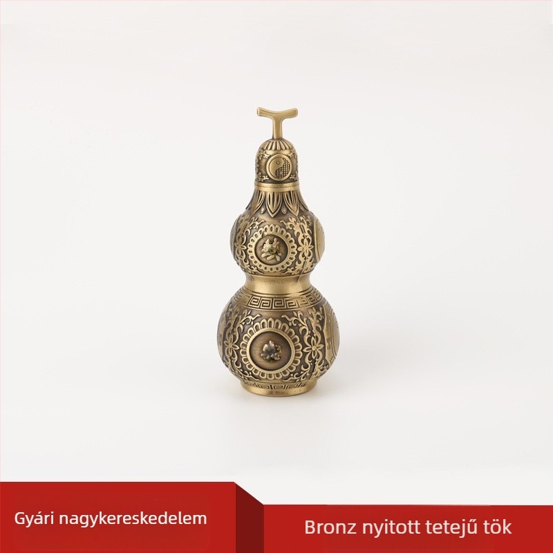 Réz tök alakú dísz otthoni dekorációhoz és buddhista oltárhoz
