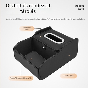 Univerzális autós karfás tároló doboz zsebkendőknek – központi konzolhoz
