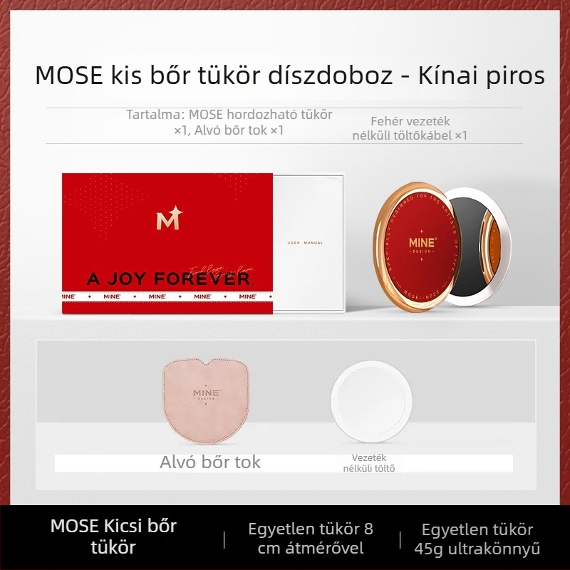 Mine Mirs Okos Sminktükör, Hordozható, Kézbe Fogható LED Világítással, Kompakt Kozmetikai Tükör